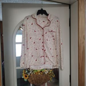 White Orchid Ivory Colored Cardinl Pajama Set Size Women's Petite Medium